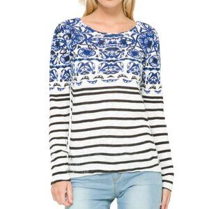 Desigual Nautical Stripe & Sequin Pullover Knit Sweater